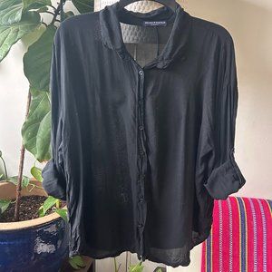 super soft Brandy Melville one size black button-down shirt